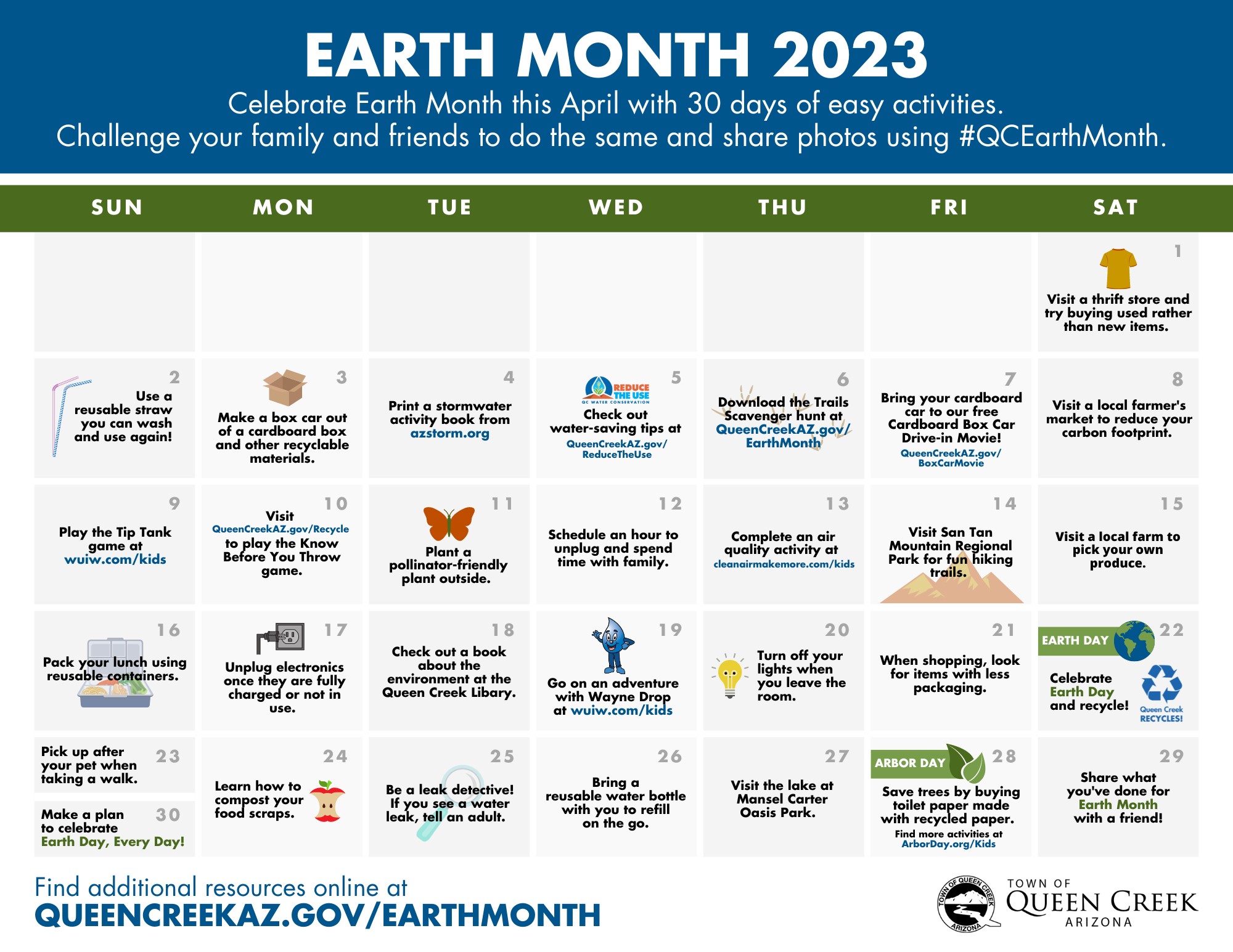 2023 Earth Month Calendar