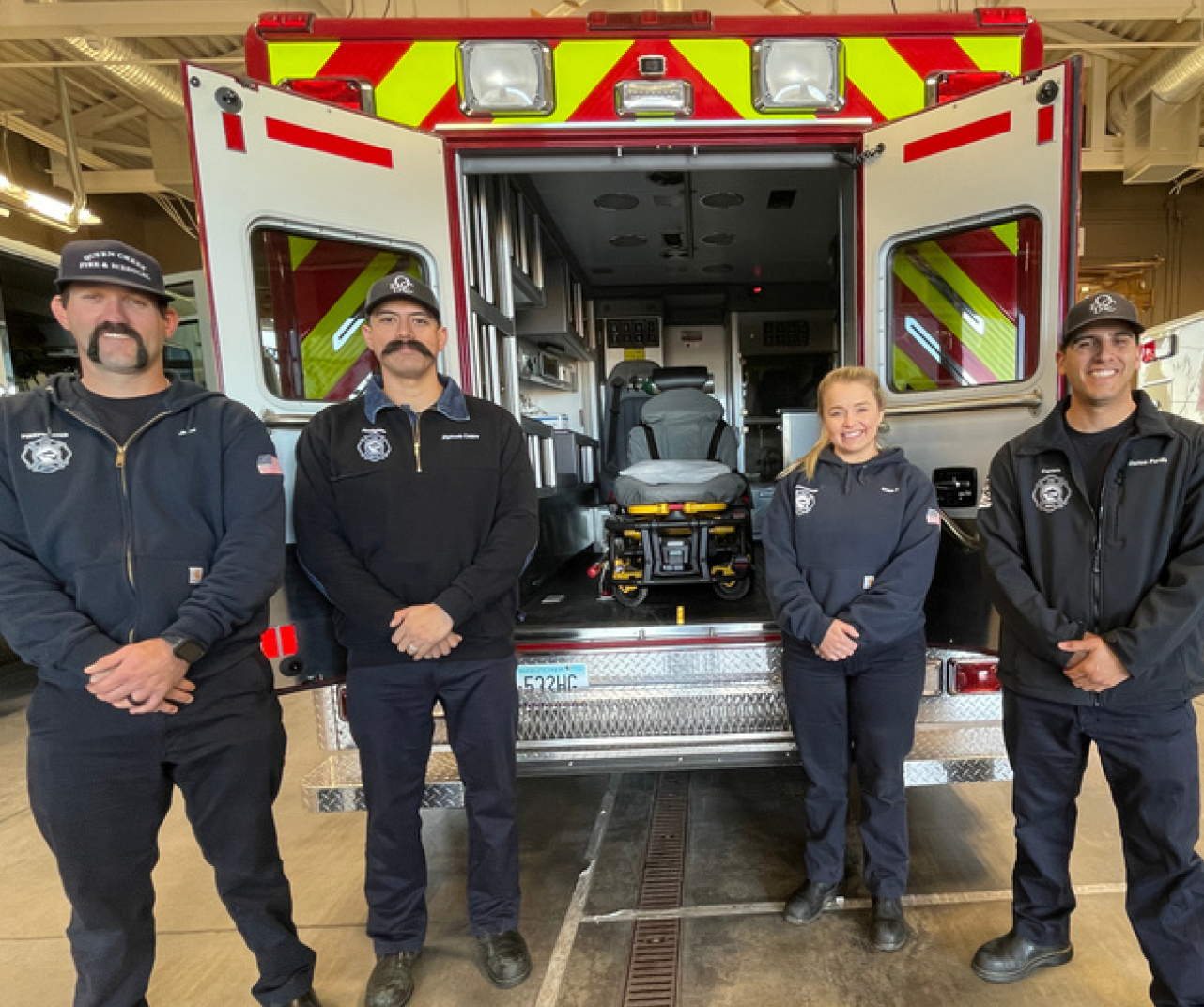 Ambulance and crew