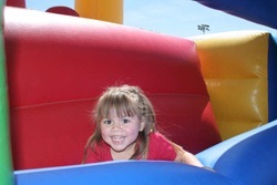 A youngster enjoying an air castle