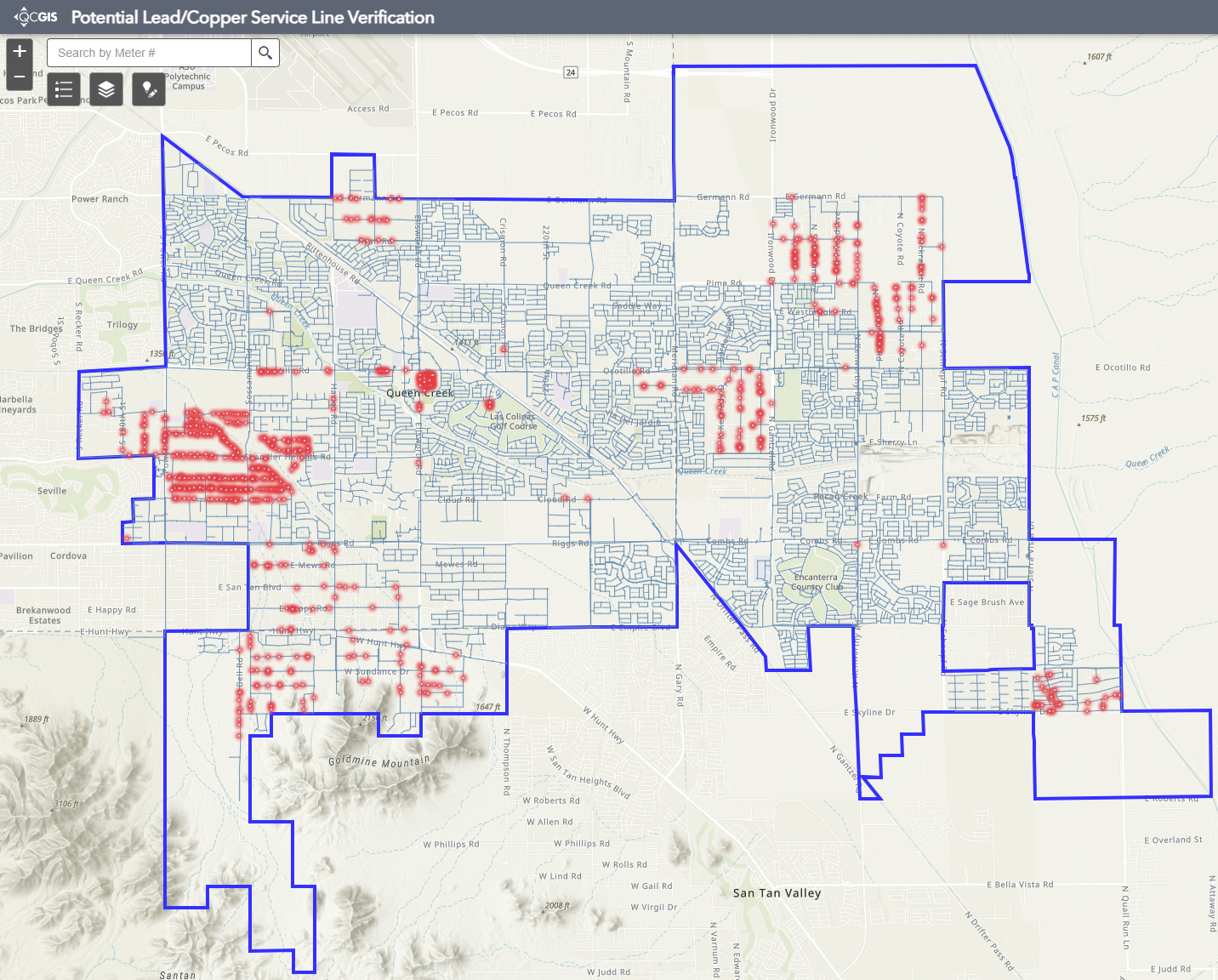 Map of service line inspections