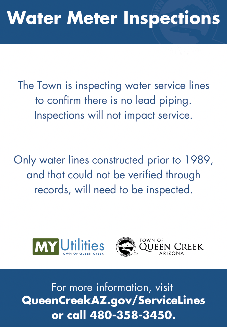 Water service line inspection signs