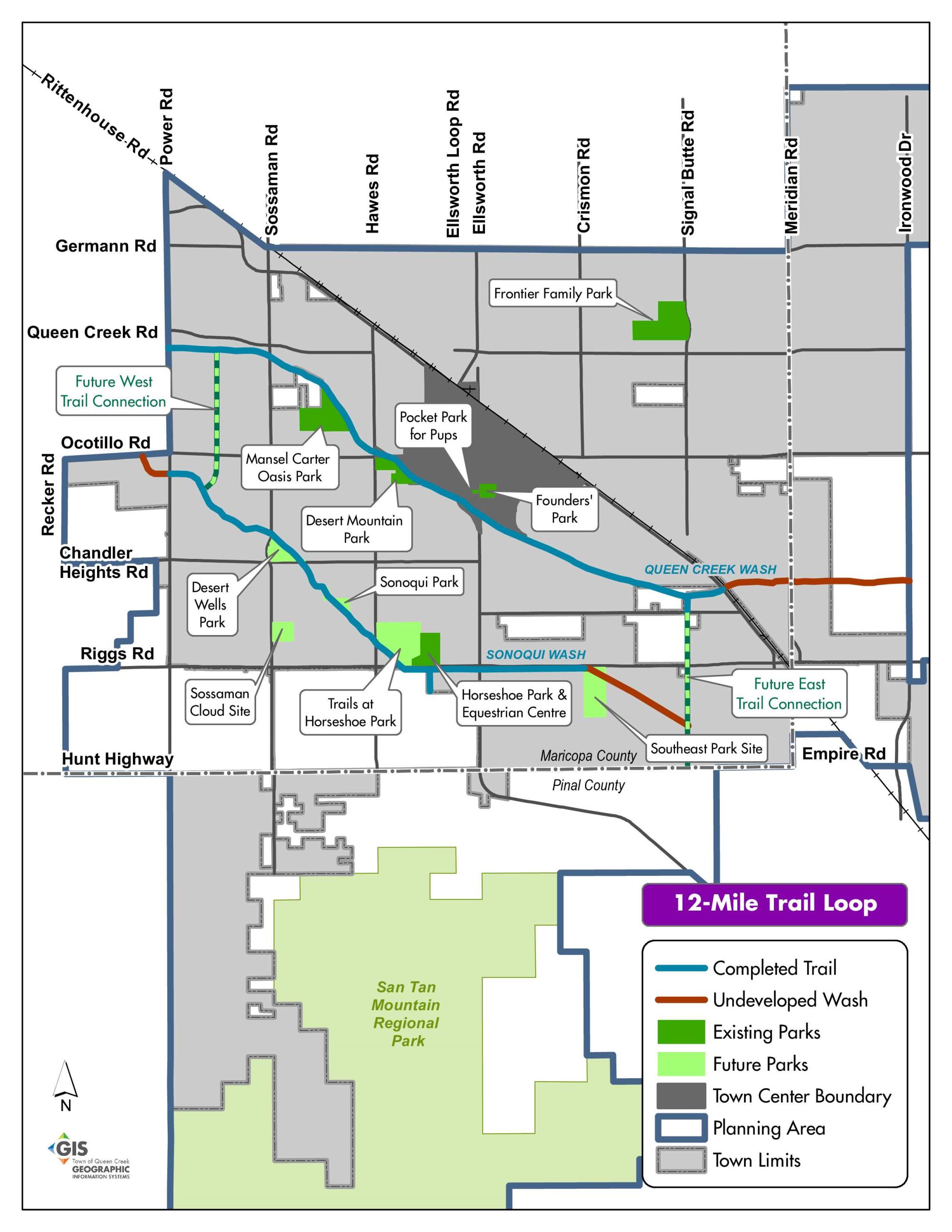 12  Mile Trail Loop Map